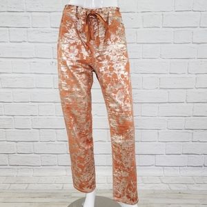 Alembika Floral Iconic Stretch Jean, Rust Size:5 US(14-16) NWT! SP528R
